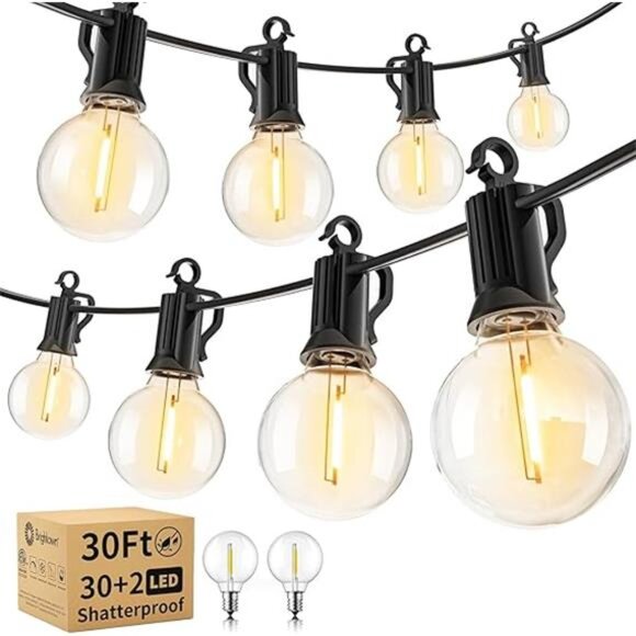 Outdoor String Lights - Waterproof Globe Patio Lights 30 Ft with 30 Ft - Picture 7 of 7